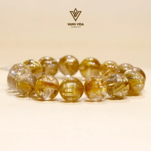 Vòng tay Thạch anh tóc vàng VIP 14mm